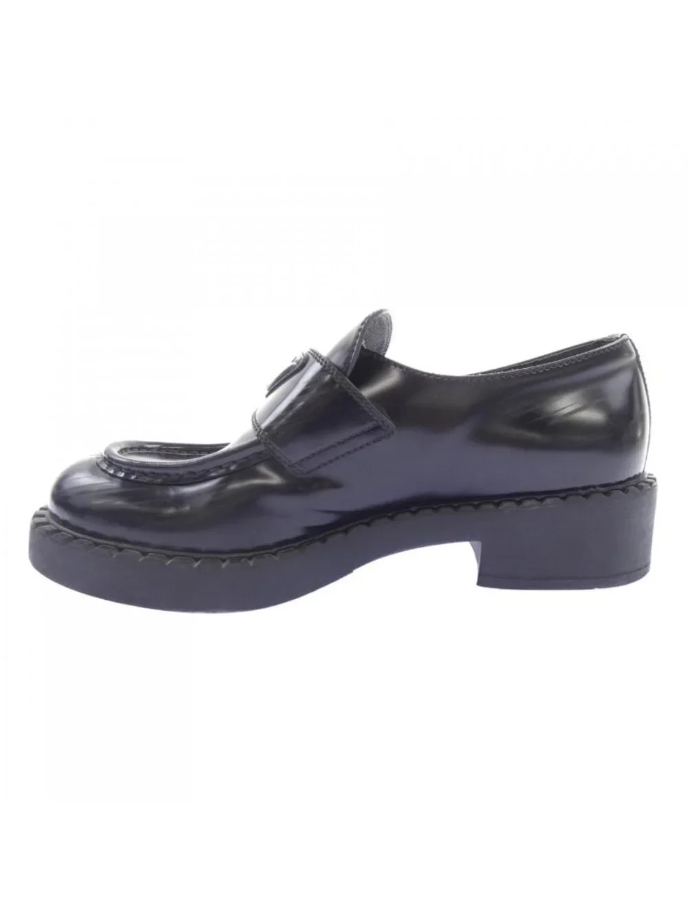 Prada Chocolate Loafers Triangle Logo Shoes